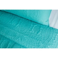 Brušena posteljina od mikrovlakana za posteljinu prekrivača plava ocean teal - King - Cal King - komad