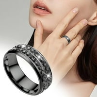 ZTTD modni titanijum čelik Dvostruki dijamantni prsten korejski stil modni dijamantni par od nehrđajućeg čelika
