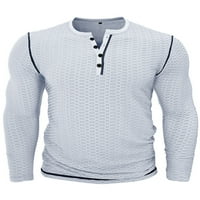NOLLA muški vrhovi majica s dugim rukavima Henley Neck T majice muškarci modni pulover muški gumbi bluza