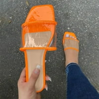 DMQupv ženske karirane papuče SMMER casual sandale Žene ravne papuče za flip-flopske papuče Čarape za žene za žene Orange Orange 8.5