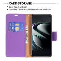 Mantto za Galaxy S Plus novčanik s [RFID blokiranje] držač kartice Kickstand magnetske ručne ručne ručne zglobove, vrhunska koža Flip Case Wallet TPU unutarnja školjka za Samsung Galaxy S Plus, Violet