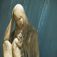 Kamena kip Djevice Marije koja ima Isusa, Buenos Aires, Argentina Poster Print by Sean White Design