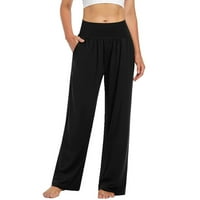 Jerdarske hlače Žene casual labavo široke noge ugodne hlače Yoga Duksevi Comfy visokog struka Sportske