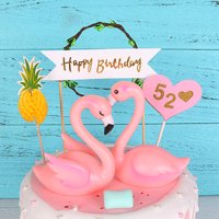 Taicanon Cute Flamingo Toppers Flamingo Rođendanska dekoracija torte za tropske havajske tematske potrepštine