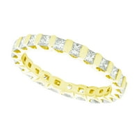 Prirodno 1,50ct Princess Cut Diamond bar Set Ženska godišnjica vjenčana vječna vječna prstena, čvrsto