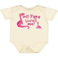 Inktastic My Yaya voli me unuku Dinosaur Daft Baby Girl Bodysuit