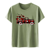 Žene Casual T majice- Ležerni zaljubljeni Dan kratkih rukava Digitalni printurki za redovi Izrez labav