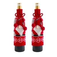 Zruodwans Božićna oprema za zabavu Fun svečana boca za vino Pokrivača Santa Claus Snowman Print Savršeno za Božićne ukrase Božić