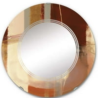 Art Prožimač 'Čokoladni smeđi elementar IV' Štampano apstraktno zidno ogledalo 32in.x32in