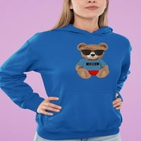 Modni medvjed cool Boy Hoodie žene -Image by Shutterstock, ženska 3x-velika