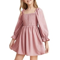 Haljine za djevojke za djevojke Todler dugih rukava Ruffles Princess haljina plesne zabavne haljine odjeća