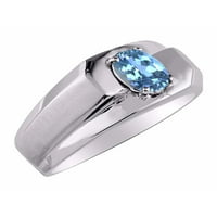 * Rylos ovalni silitaire Blue Topaz prsten - decembar roštilj *