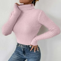 Ženska modna klirens džemper, ženska ležerna moda Soild pulover dugih rukava okrugli vrat