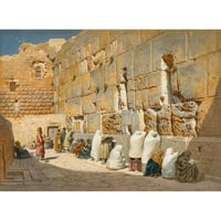 Carl Friedrich Heinrich Werner Black Ornate uokviren dvostruki matted muzej umjetnički print pod nazivom: zid zavijajući, Jeruzalem