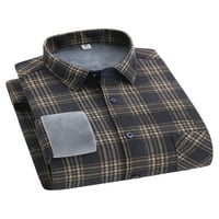 Leuncero Muška flannel majica bluza za vrat dugih rukava na vrhu jednostruka grudnjaka tunička košulja