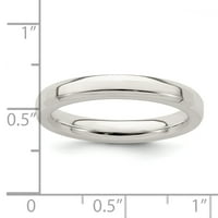 Karat u karatsu sterling srebrni široki opseg zaprepaštene rubne prstene veličine -6