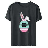 Zeko majica Žene SAD Prodaja Clearence Happy Uskrsni vrhovi kratkih rukava Casual Comfy Rabbit Majice Loop Fit Graphic Tees Bluze Uskršnji bagsty Tunic Bluuses Uskršnji majica Dame