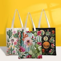 Kaktus tote torbe na rame Torbe za torbe Horizontalno za žene sa dizajnom uzorka ispisane za rođendan