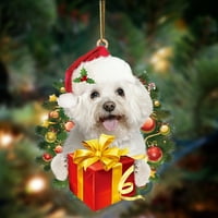 Outfmvch božićni ukrasi Početna Dekor Božićni pas s poklonom Bornament Božićno ukrašavanje drvca Xmas Tree Hangin DIY Blagoslov Puppy Privjesak Djekor soba G