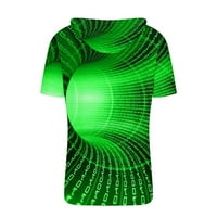 Odeerbi ljetne grafičke majice za muškarce 3d plaža Štampanje Casual Sportski kapuljač kratkih rukava zelena