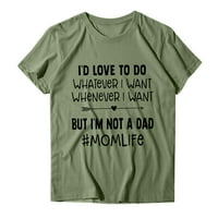 Puawkoer tiskarski košulja izrez Tunika Ležerne prilike kratke kratke bluze za bluze Ženske slova Vrhovi