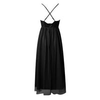 Ljetne haljine Boho casual evropska i američka novih večernjih haljina za suspender mrežice Black XL