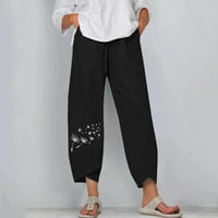 Ganfancp nove hlače Žene Ležerne prilike elastične strugove Labave ravne široke pantalone za noge sa