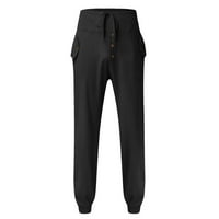 Virmaxy muške hlače izvlačene elastične strukske pruge pamučne patvene pantalone sa džepovima casudresne