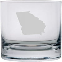 Texas Home States Etched 10.25oz kristalni stijeni viski staklo