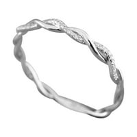 ONHUON Twisted Oblik dijamantski angažman prsten koji se slaže u obzir