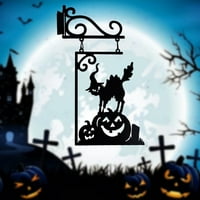 Halloween Silhouette znakovi ukras vrata Halloween zastrašujući viseći metalni zidni znak za prednji