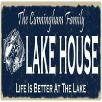 Obiteljska jezera Cunningham Potpiši Metalni ribolovni kabinski dekor 206180101198