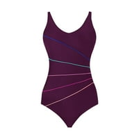 Aaiymet ljetni ženski print Split kupaći kostimi modni kupaći kostimi za plažu za bicikliste Bikini High -Cellulitne kratke hlače, ljubičasti medij