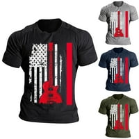 Muške majice Dan nezavisnosti Američka zastava Tisak sa okruglim i kratkim rukavima
