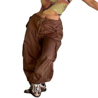 SDGHG muške ženske hlače s malim strukom navlaka za crtanje multi džepna dizajna labave ravnoteže ležerne hlače sa ležerima