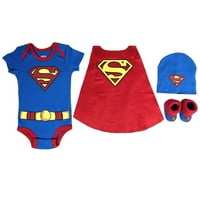 Comics Baby Boys Superman, Wonder Woman, Flash, Batman 3-PC set u poklon kutiji, plavom, 0-6