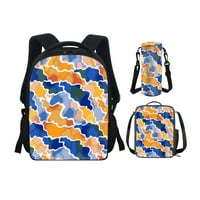 Kamuflaža Podesivi ruksak ramena sa torbom za ručak za tinejdžerke i dječake i rupu za čaše za vodu za student