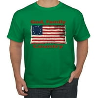 Divlji Bobby, američka zvjezdana zastava Bože Porodična zemlja, Americana American Pride, Muškarci Grafički tee, Kelly, Medium
