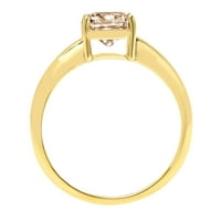 2. CT Briljantni jastuk Cleani simulirani dijamant 18k žuti zlatni solitaire prsten sz 8