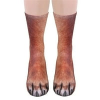 Taluosi modni unise odrasli djeca životinjska stopala 3D ispisane prozračne čarape za srednju cijev