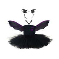 Djevojka za mališana Halloween Witch kostim set mrežica haljina baleta ELF krila Cosplay bajki kostim