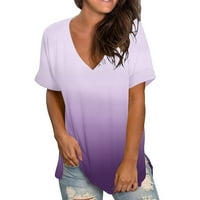 Moonker Plus veličine za žene izrezano od tiskanog sažeto Split Split Tunic TEE majica Top ljetni cvjetni