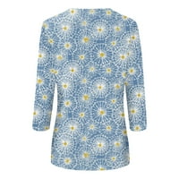 Ljetna ušteda! Tofotl ljetni vrhovi za žene rukavi o-vrat casual majice modne cvjetne tiskane udobne