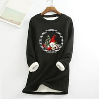 Safuny Women's Plus size Tanak zimski džemper trendi majica Crew Crct Holiday Santa Clauss Circle Tops