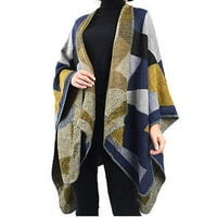 Tking Modne žene Zimska topla prevelika ispis pokrivača Cape Wraps Shawl Cardigani - jedna veličina