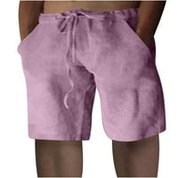 Giligiliso Muške vježbe Kratke hlače modne muškarče pamučne posteljine pantalone gumbi za spajanje pojačanih