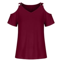CAMI vrhovi za žene Ljeto hladno rame T majica Majica s kratkim rukavima Vneck pulover TEES LATEGATE