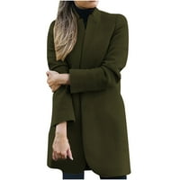 Trenk kaput žene vuna topla stand-up plus veličine ovratnik rovov jakna vojska zelena veličine 4xl