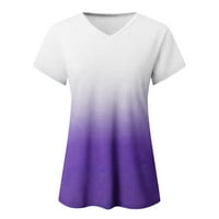 Ženska plus veličine $ 5, ženska modna casual gradijentna majica s kratkim rukavima V-izrez