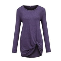 Ženska modna labava dugi rukav O-izrez Casual Majica bluza s majicom vrhom Dressy Casual Fall Top košulja Duks pulover